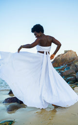 Assinie Sway Flared Maxi Skirt - White