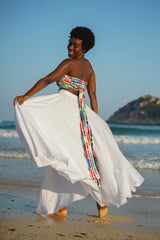 Sange Slit Maxi Skirt - Blue