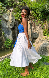 Assinie Sway Flared Midi Skirt - White