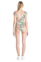 Yellow Off the Shoulder Reversible Swimsuit - Andrea