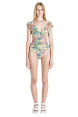 Yellow Off the Shoulder Reversible Swimsuit - Andrea