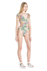 Yellow Off the Shoulder Reversible Swimsuit - Andrea