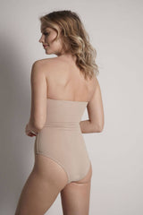 Strapless One Piece Swimsuit for Women in Camel