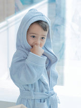 Bamboo Organic Cotton Bathrobe - Seashell Blue