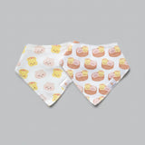 Organic Cotton Bandana Bibs 2pcs Set - Takoyaki + Taiyaki Bibs - The Wee Bean