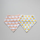 Organic Cotton Bandana Bibs 2pcs Set - Takoyaki + Taiyaki Bibs - The Wee Bean