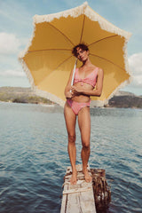 Sustainable bikini - pink bikini online by Louise Misha/ The best and most comfortable bikini for women & moms with Mini Me matching swimsuit available.