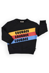 Organic cotton jumper for kids with Courage print.MiliMilu Lifestyle offers sustainable and eco friendly kids clothing. The best gift for kids and tweens.