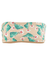 Giovanna 仙人掌印花无肩带比基尼上装