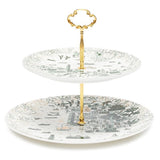 CAKE STAND: HK and Kowloon Willow Cake Stand (Green & Gold)