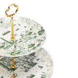 CAKE STAND: HK and Kowloon Willow Cake Stand (Green & Gold)