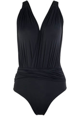 Celeste One Piece Swimsuit with Macrame Straps - Black