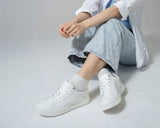 SYDNEY | Classic Recycled Leather sneakers in White - for him & her