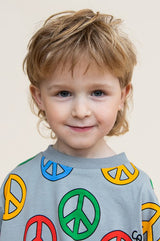 Shop organic cotton kids sweater Peace is trendy and easy to wear, This kids sweater have the coolest print. Explore organic cotton kids clothing collection.