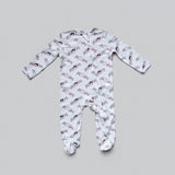 the wee bean organic cotton bamboo blend bunny candy rabbit sleepwear pajamas zipper romper with footies