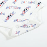 the wee bean organic cotton super soft onesie bodysuit in white rabbit bunny candy snap buttons