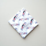 the wee bean organic cotton bamboo super soft swaddle in white rabbit candy