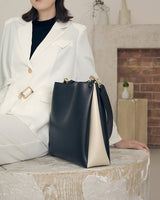 Two-Tone Tote – BLACK & OAT