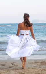 Tanji Tide Tiered Maxi Skirt - White