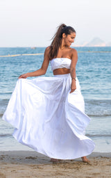 Tanji Tide Tiered Maxi Skirt - White