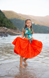 Maracas Tide Tiered Midi Skirt