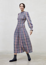 Women checked midi dress