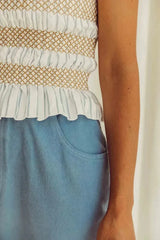 Smocked women top - stripped