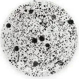 Mediterranean Deep Plate 23cm Black Splatter on White