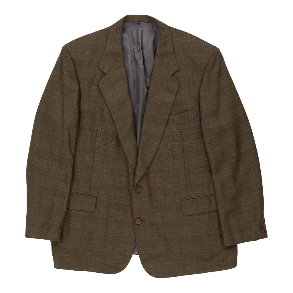 Aquascutum Checked Blazer 2XL Brown Wool Cerqular Hong Kong