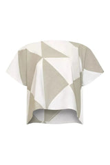 Rhea Top (White and Beige)