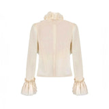 荷叶边雪纺衬衫