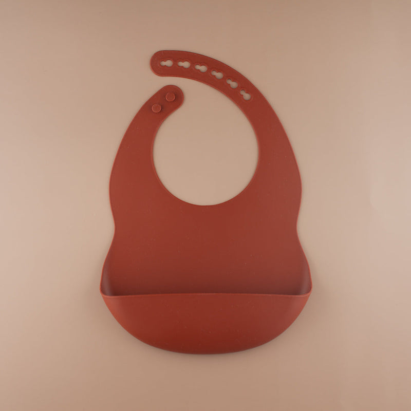 Set of Cinnamon Jungle and Burgundy Silicone Bib