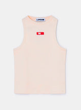 ECRU EMBROIDERED LOGO TANK TOP
