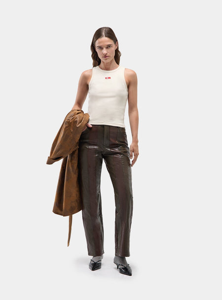 ECRU EMBROIDERED LOGO TANK TOP