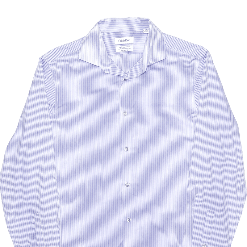 CALVIN KLEIN Purple Cotton Striped Long Sleeve Shirt Mens M