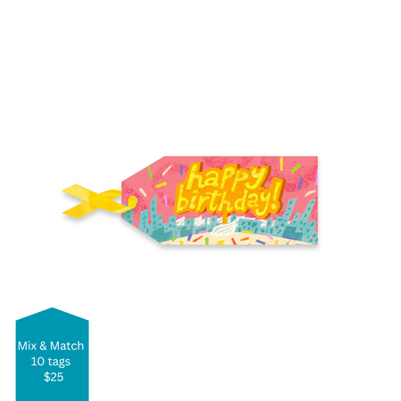 GIFT TAG: Happy Birthday Skyline