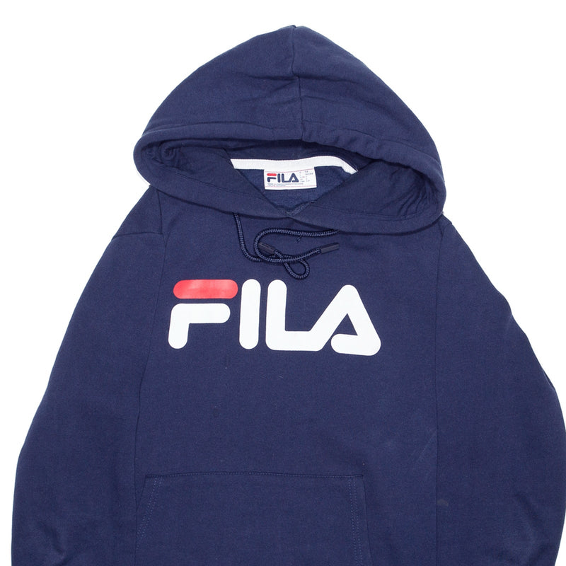 FILA Blue Pullover Regular Hoodie Mens S