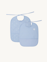 Waterproof feeding bib Pack of 2 - Blue