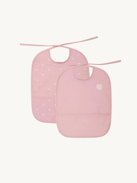 Waterproof feeding bib Pack of 2 - Pink