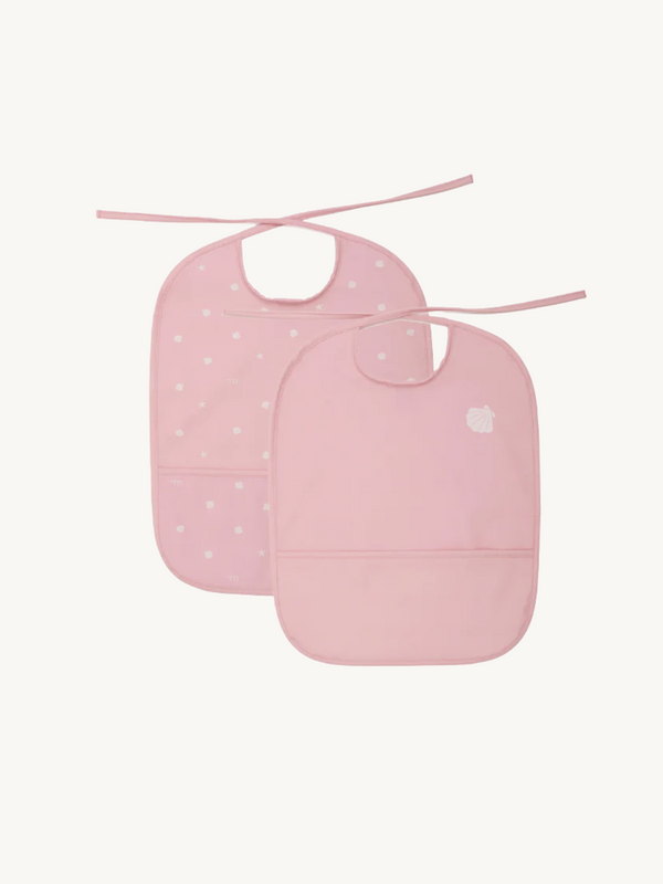 Waterproof feeding bib Pack of 2 - Pink