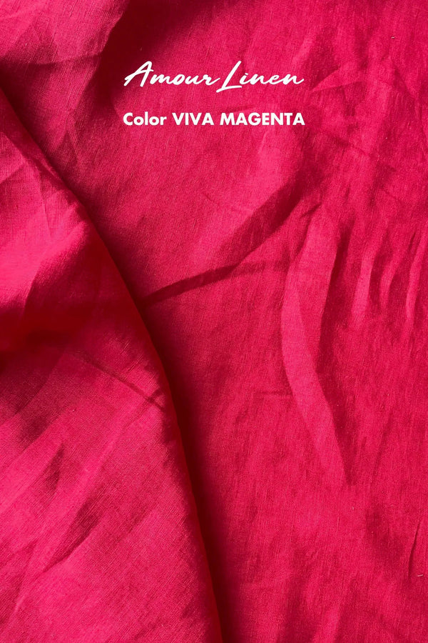 Long linen shorts MATILDA L Viva Magenta