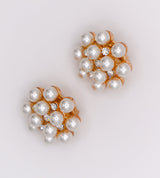 Pearly Floral Elegance Clip-On Earrings