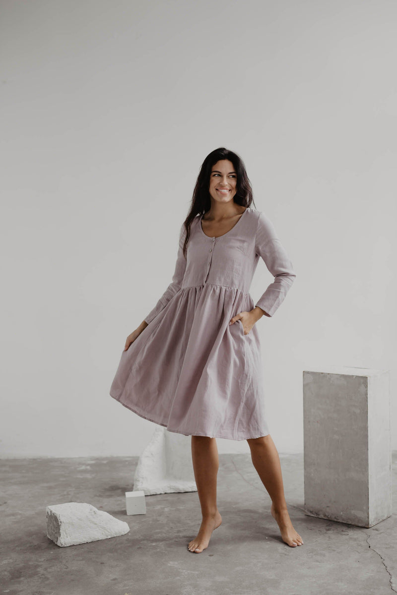 LAPLAND mid-length linen dress