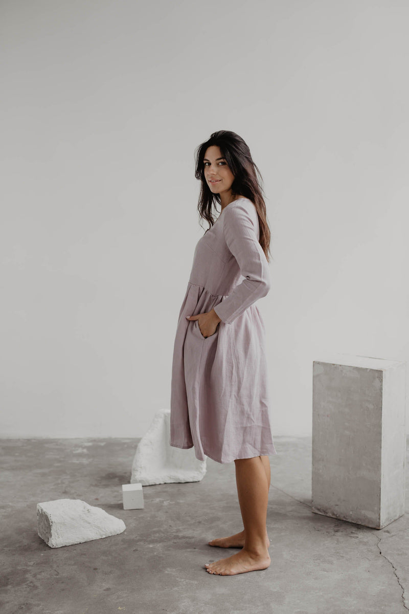 LAPLAND mid-length linen dress