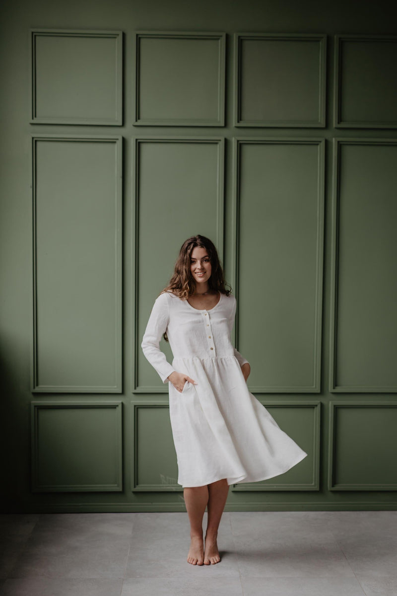 LAPLAND mid-length linen dress