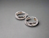 Italian Twirl Sterling Silver Hoop Earrings – Elegant Twisted Design