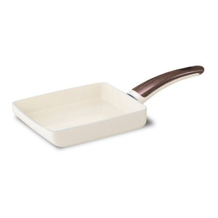 Wood-Be 奶白色陶瓷易潔玉子燒煎鍋 14x18cm
