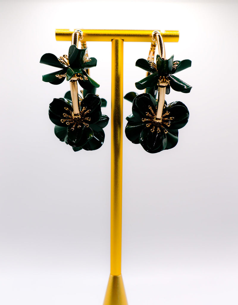 Floral Luxe Hoops – Gold Flower Hoop Earrings