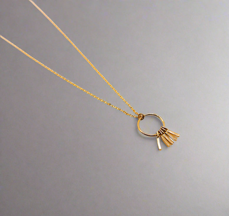 Golden Wind Chimes Pendant Necklace