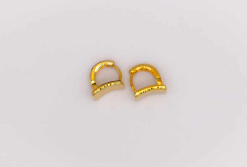 Golden Lock Rectangle Earrings – Elegant Gold-Plated Jewelry for Women